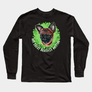 One Lucky Brussels Griffon Funny St. Patrick Dog Long Sleeve T-Shirt